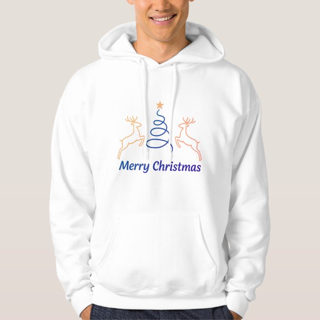Merry Christmas Reindeer Pullover Hoodie | Freefit (Frente)