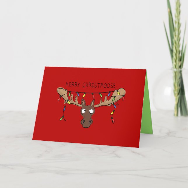 Merry ChristMoose - Cartão de Natal de Alce (Frente)