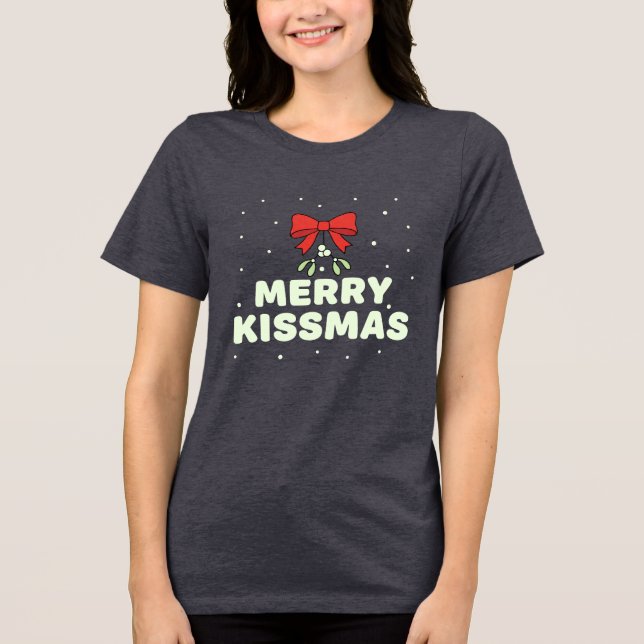 Merry Kissmas Cute Mistletoe Christmas Design (Frente)