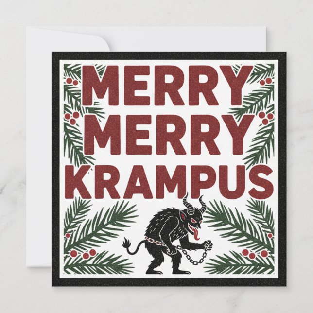 Merry Krampus Funny Irreverent Weird Holiday (Frente)