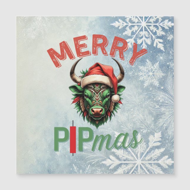 Merry PIPmas Trading Bull Christmas Design – Funny (Frente)