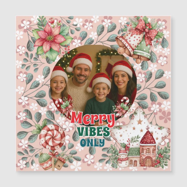 Merry Vibes Only – Funny Christmas Card  (Frente)