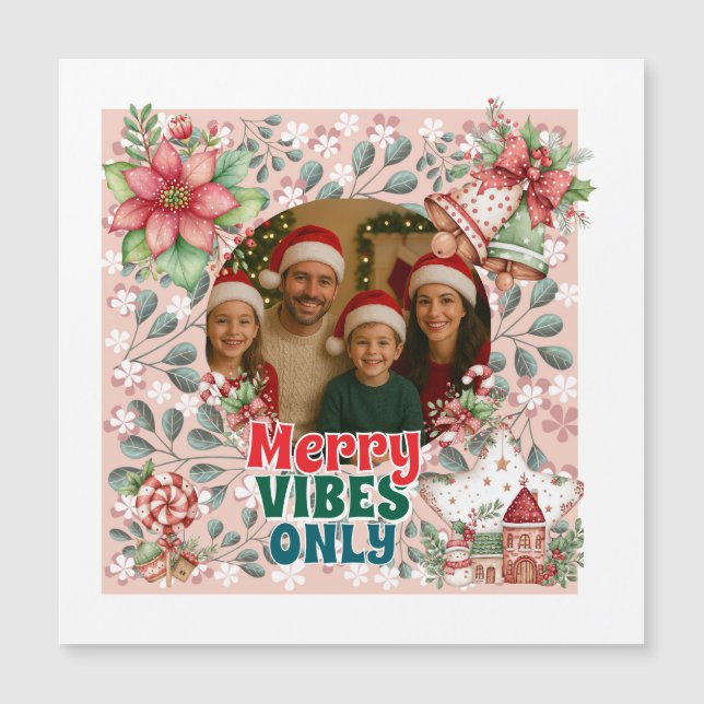 Merry Vibes Only – Funny Christmas Card  (Frente)