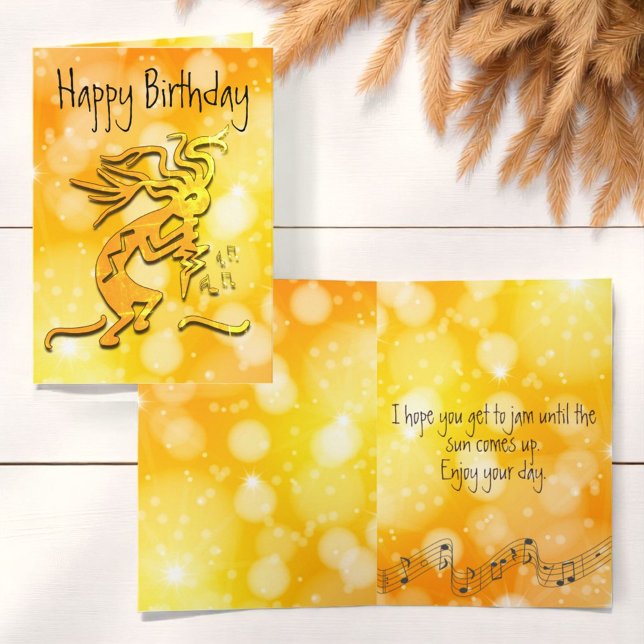 Merrymaker Kokopelli Musical Notes Modelo (Cover and inside greeting template Kokopelli )