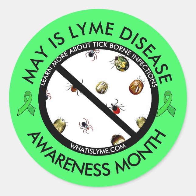 Mês de Conscientização da Doença de Lyme Adesivos  (Frente)