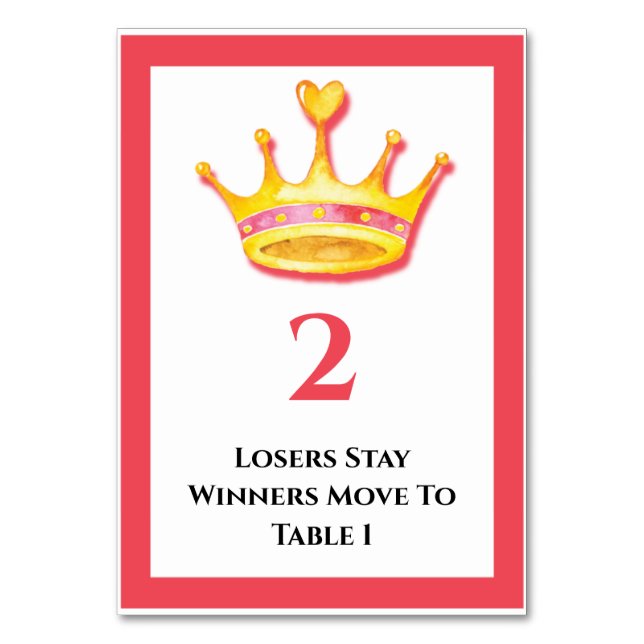 Mesa 2 da Coroa Dourada Bunco de 5 Cartões (Frente)