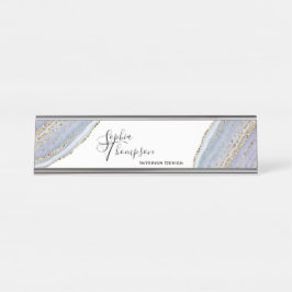 Mesa Ágata Dourado moderna de Geode da lavanda - placa