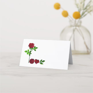 Mesa AMOR - Cartão de Lugar da Rosa Pintada à Mão Român