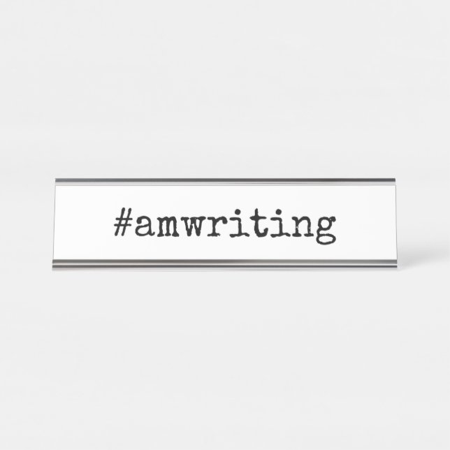 Mesa #amwriting placa de nome (Frente)