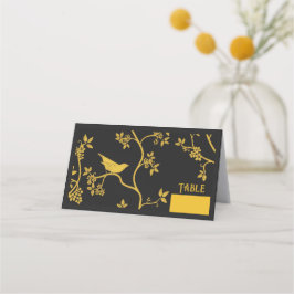 Mesa Aves de Chinoiserie em Árvores Cartão de Localidad