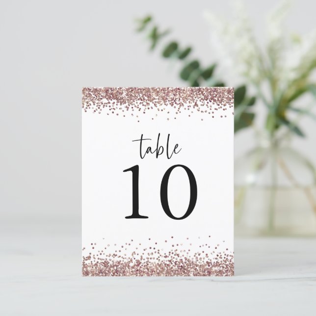 Mesa Branca de Casamento Glitter Dourado rosa Não (Em pé/Frente)