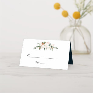 Mesa Cartão branco de noiva floral cor-de-rosa