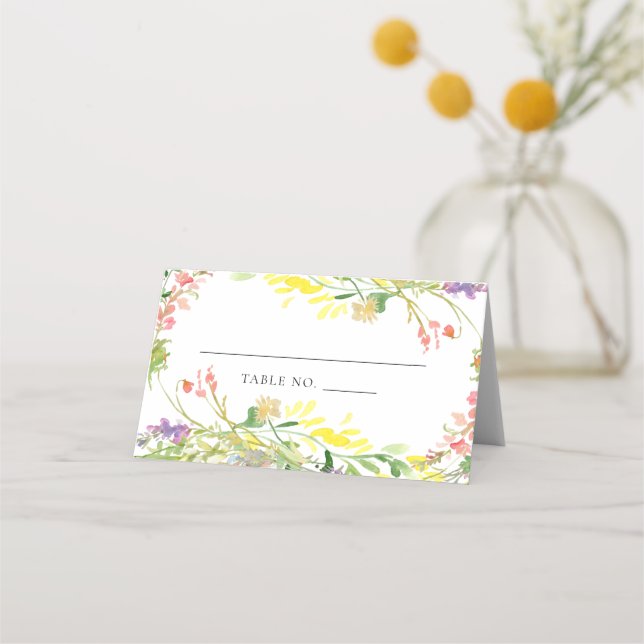 Mesa Cartão Colorido de Flor Selvagem (Frente)