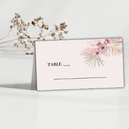 Mesa Cartão de Assento de Casamento Botânico Boho Neutr