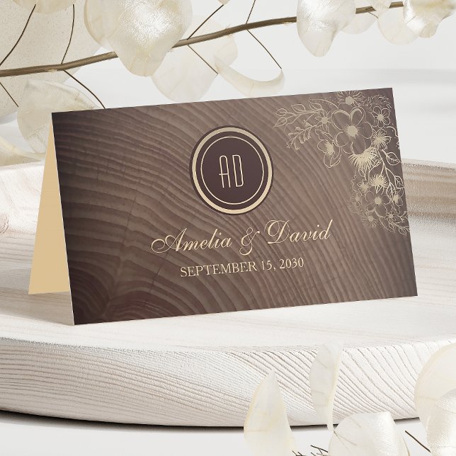 Mesa Cartão de Assento de Casamento de Madeira Rústica  (Criador carregado)