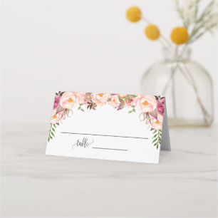 Mesa Cartão de Assento Dobrado para Chá de Noiva Floral