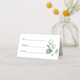 Mesa Cartão de Casamento Branco Moderno Greenery