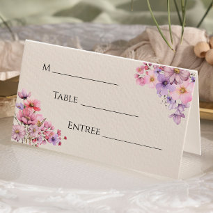 Mesa Cartão de Casamento de Beige de Flor Selvagem Mode