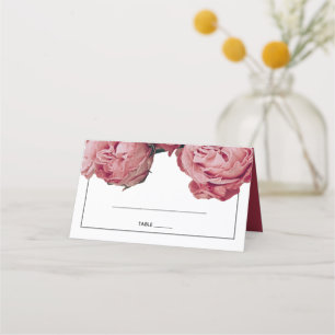 Mesa Cartão de Casamento de Rosas Rosa Elegante