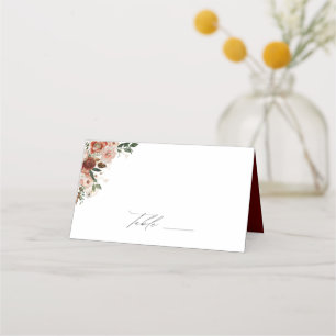 Mesa Cartão de Casamento Floral de outono Elegante