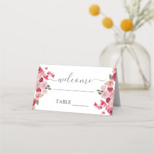 Mesa Cartão de casamento Floral Magenta Rosa