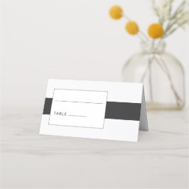 Mesa Cartão de casamento mínimo preto e branco