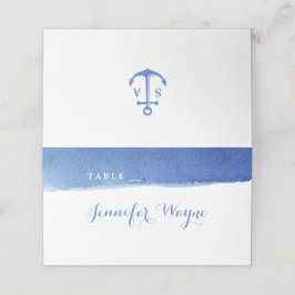 Mesa Cartão de casamento náutico de praia azul