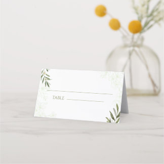 Mesa Cartão de Casamento Verde de Sage Floral Elegante