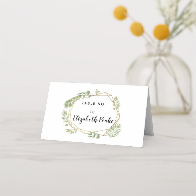 Mesa cartão de casamento verde-mesa de cristal (Frente)