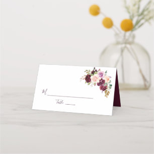 Mesa cartão de caserna floral de ameixa pintada