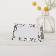 Cartão de Colocação de Vinhas Bordadas