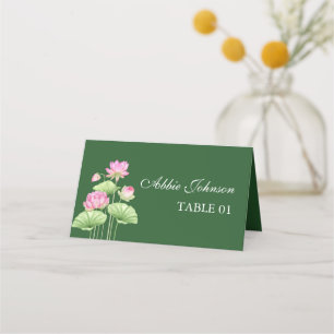 Mesa Cartão de Indicação de Assento Flor de Lótus Verde