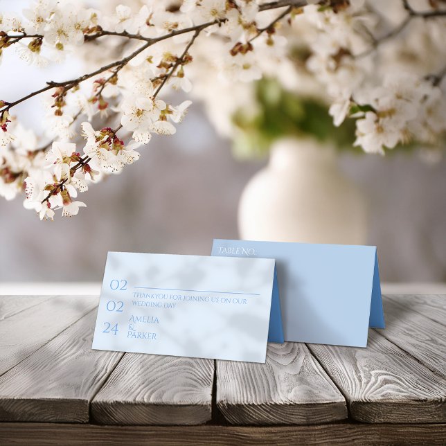 Mesa Cartão de Local Azul Minimalista (Criador carregado)