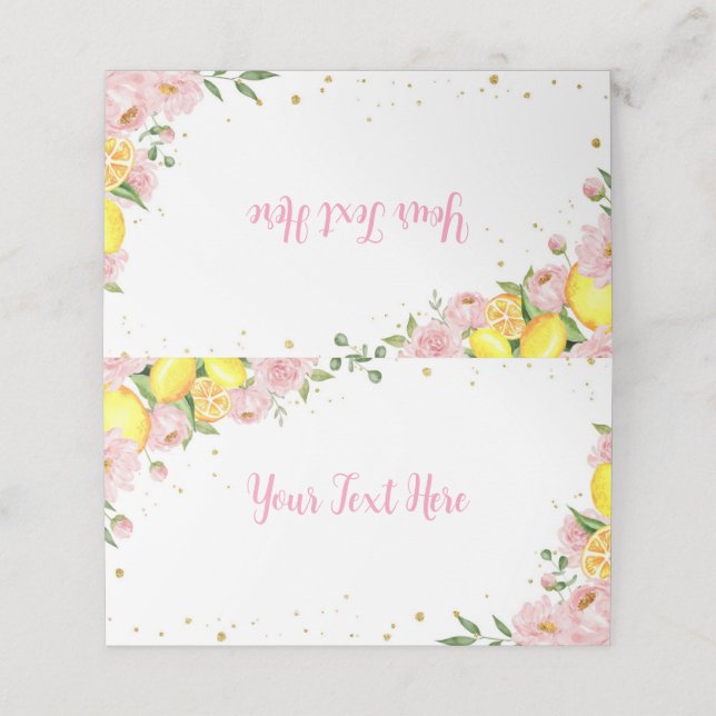 Mesa Cartão de Local de Aniversário para Chá de fraldas (Exterior/Desdobrado)