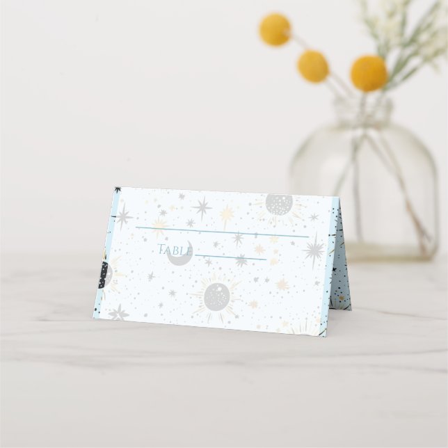 Mesa Cartão de Local de Casamento Celestial (Frente)