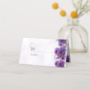 Mesa Cartão de Local de Casamento com Crisântemo Roxo e