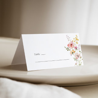 Mesa Cartão de Local de Casamento com Flores Silvestres