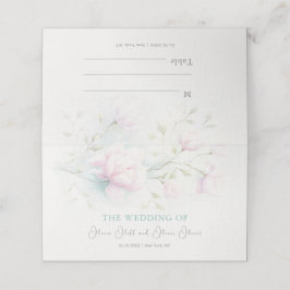 Mesa Cartão de Local de Casamento da Magnolia Rosa