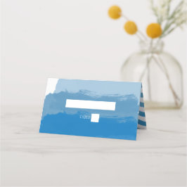 Mesa Cartão de Local de Casamento de Cor de Água Azul d