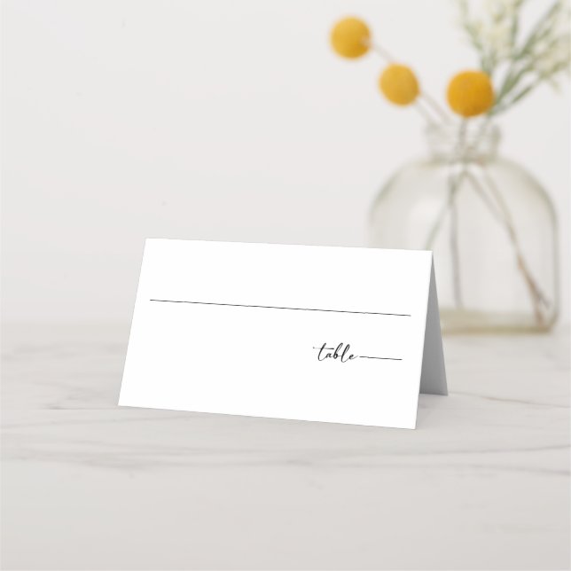 Mesa Cartão de Local de Casamento de Script de Foto Bra (Frente)