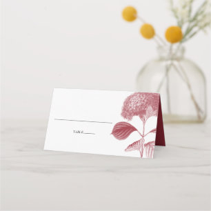 Mesa Cartão de Local de Casamento Elegante Burgundy Hy