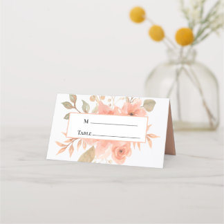 Mesa Cartão de Local de Casamento Floral Mínimo Boho
