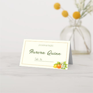 Mesa Cartão de Local de Casamento Laranja & Limão Jardi
