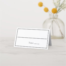 Mesa Cartão de Local de Casamento Minimalista Preto e B