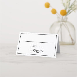 Mesa Cartão de Local de Casamento Minimalista Preto e B