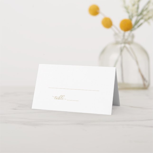 Mesa Cartão de Local de Casamento Simples Elegante com  (Frente)