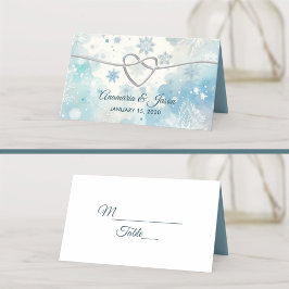 Mesa Cartão de Local de Casamento Winter Wonderland