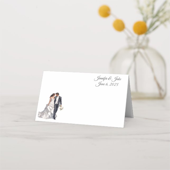 Mesa Cartão de Local de Nome Dobrado do Casamento (Frente)