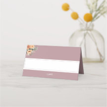 Cartão de Local - design de casamento rosa floral 