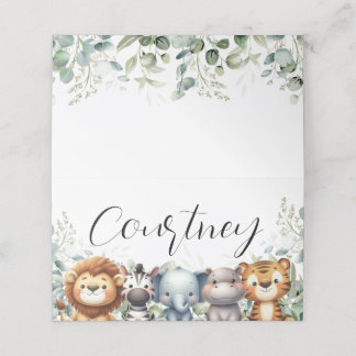 Mesa Cartão de Local do Nome Safari